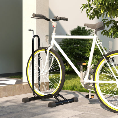 Soozier Vertical & Horizontal Bike Rack Bicycle Storage Stand with Adjustable Hooks, Fits 6"-28" and 700c Bikes