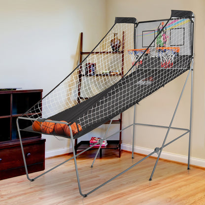 HOMCOM Double Shots Arcade Basketball System Foldable Two Player Basketball