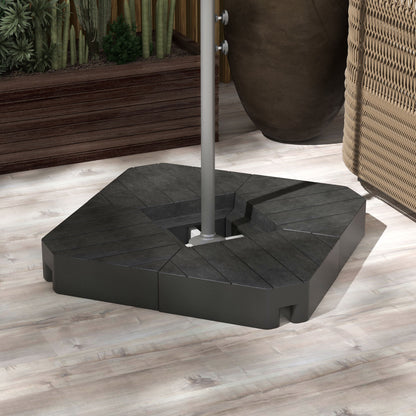 Outsunny Offset Umbrella Base Outdoor Umbrella Weights, 132 lb. Capacity Water or 176 lb. Capacity Sand, Black