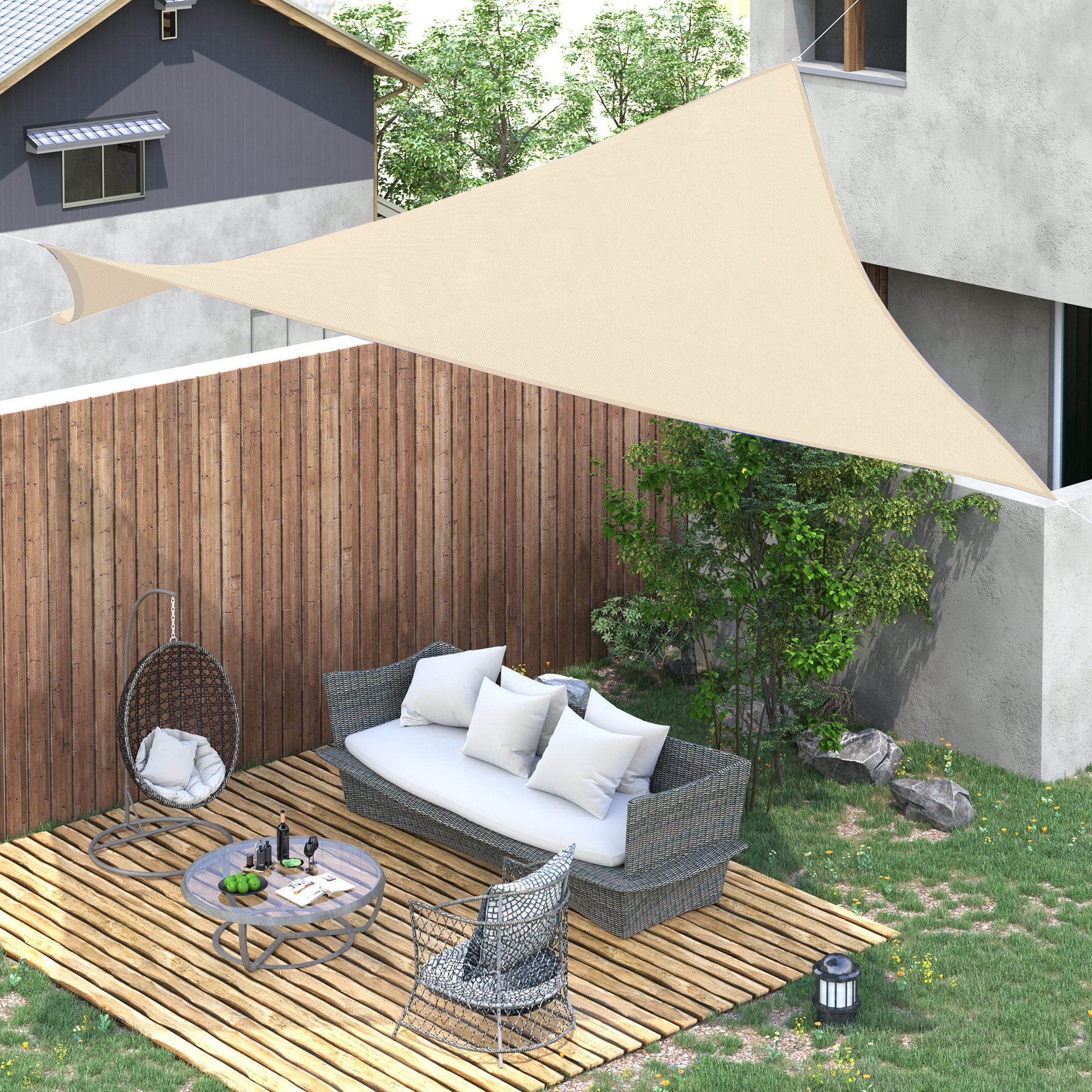 Outsunny Rectangle 13' x 20' Canopy Sun Sail Shade Garden Cover UV Protector Outdoor Patio Lawn Shelter with Carrying Bag (Cream White)
