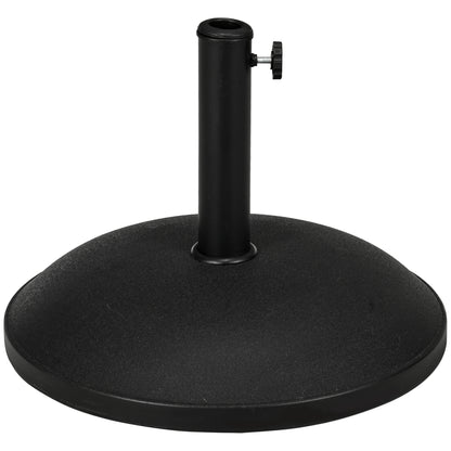 Outsunny 55 lbs Cement Umbrella Base Holder 20" Heavy Duty Round Parasol Stand for Patio, Outdoor, Backyard, Black