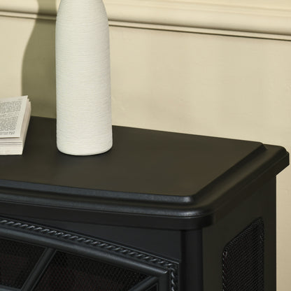 HOMCOM Electric Fireplace Heater, Freestanding Fireplace Stove with Realistic Flame Effect, Timer, Overheating Protection, 750W/1500W, Black