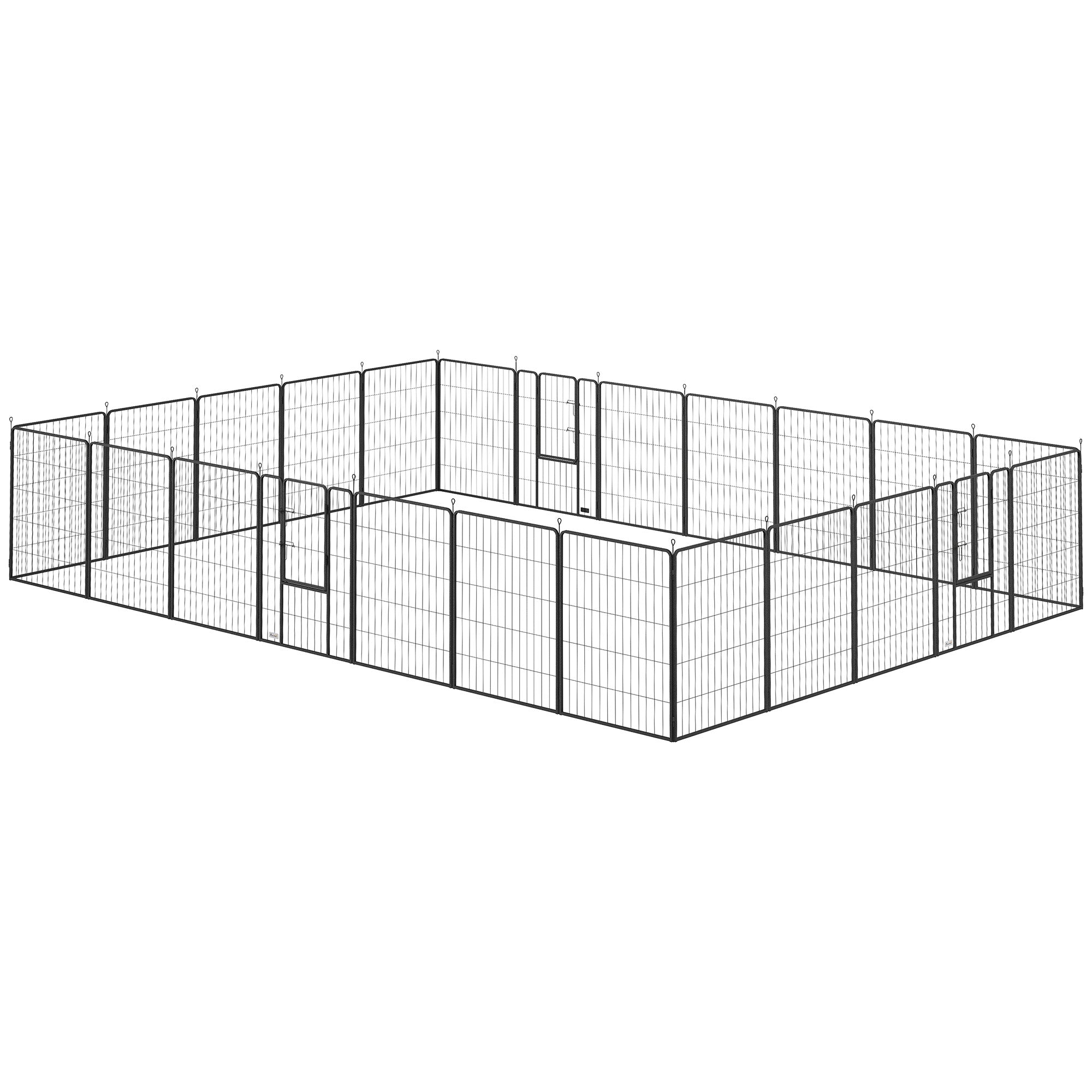 PawHut 24 Panels 39" Height Heavy Duty Dog Playpen for Small Medium Large Dogs, Black