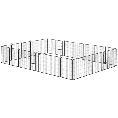 PawHut 24 Panels 39" Height Heavy Duty Dog Playpen for Small Medium Large Dogs, Black