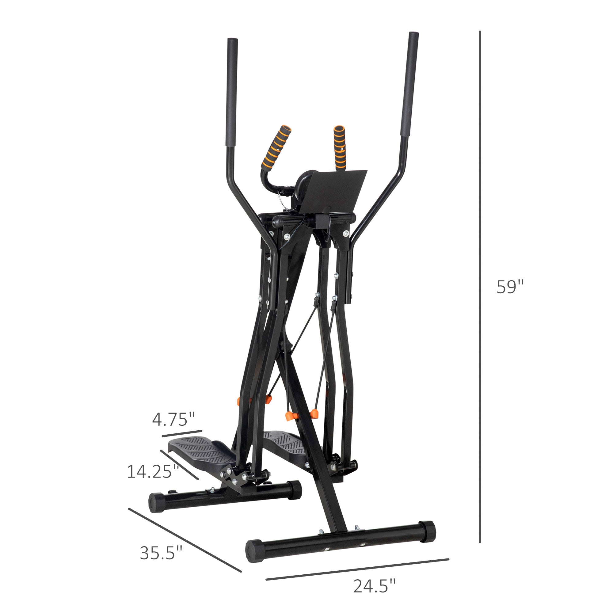 Soozier Gazelle Glider Air Walker Exercise Machine Elliptical Trainer with Four Resistance Levels, LCD Monitor, Heart Rate Sensor, Two Wheels