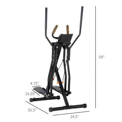 Soozier Gazelle Glider Air Walker Exercise Machine Elliptical Trainer with Four Resistance Levels, LCD Monitor, Heart Rate Sensor, Two Wheels