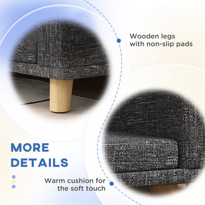 PawHut Dog Sofa for Large Dogs with Washable Cover, Anti-slip Foot Pads, Dark Grey