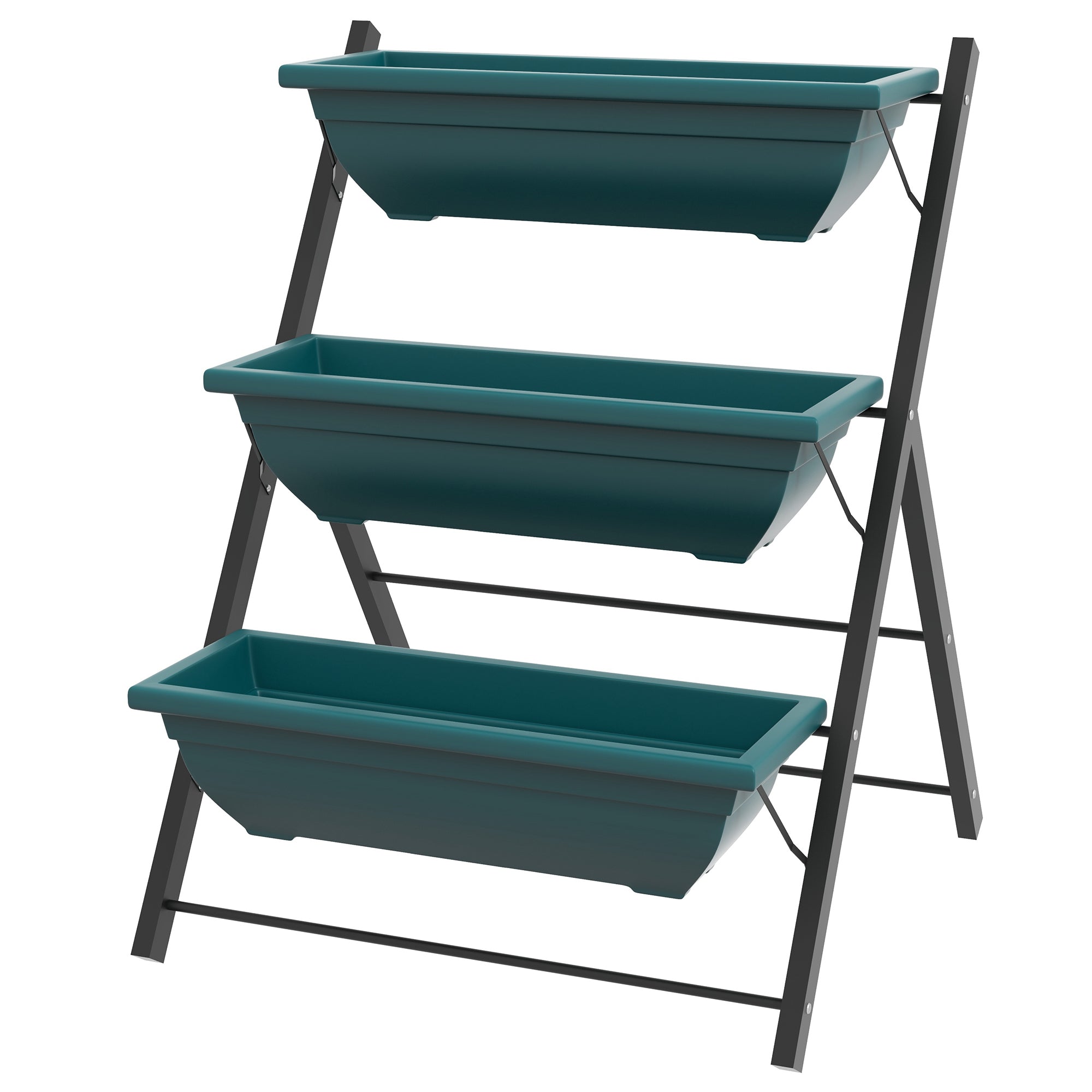 Outsunny 3-Tier Vertical Raised Garden Planter with 3 Boxes, Outdoor Plant Stand Grow Container for Vegetable Flowers