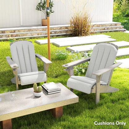Outsunny Set of 2 Patio Chair Cushions, High Back Adirondack Chair Cushion with Ties, High-Density Foam, Light Grey