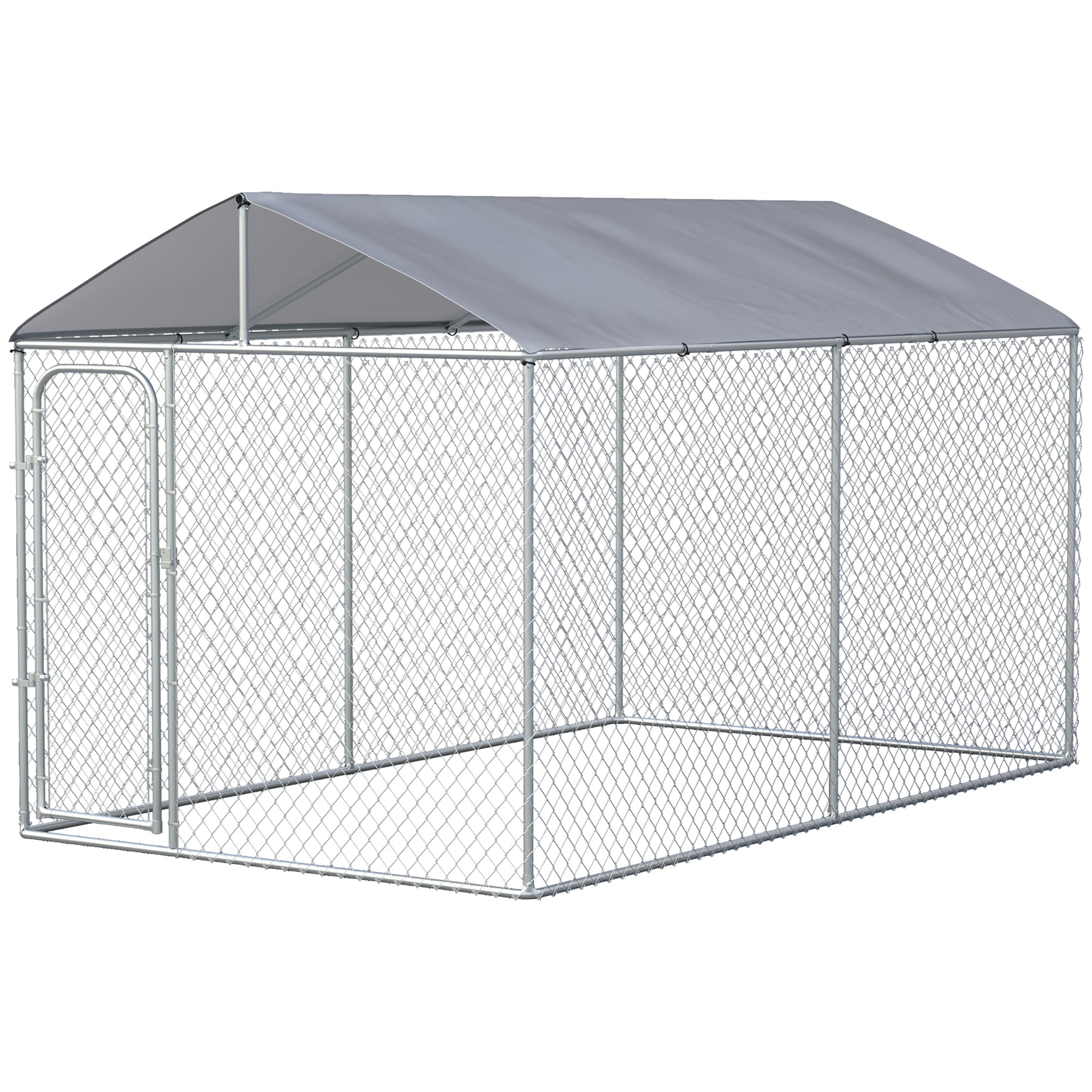 PawHut Dog Kennel Outdoor, Heavy Duty Playpen with Secure Lock, Cover, for Backyard & Patio, 13.1' x 7.5' x 7.5'