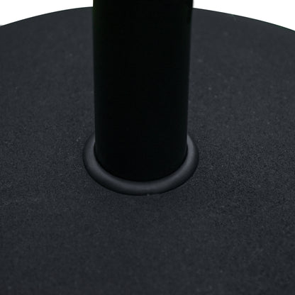 Outsunny 55 lbs Cement Umbrella Base Holder 20" Heavy Duty Round Parasol Stand for Patio, Outdoor, Backyard, Black