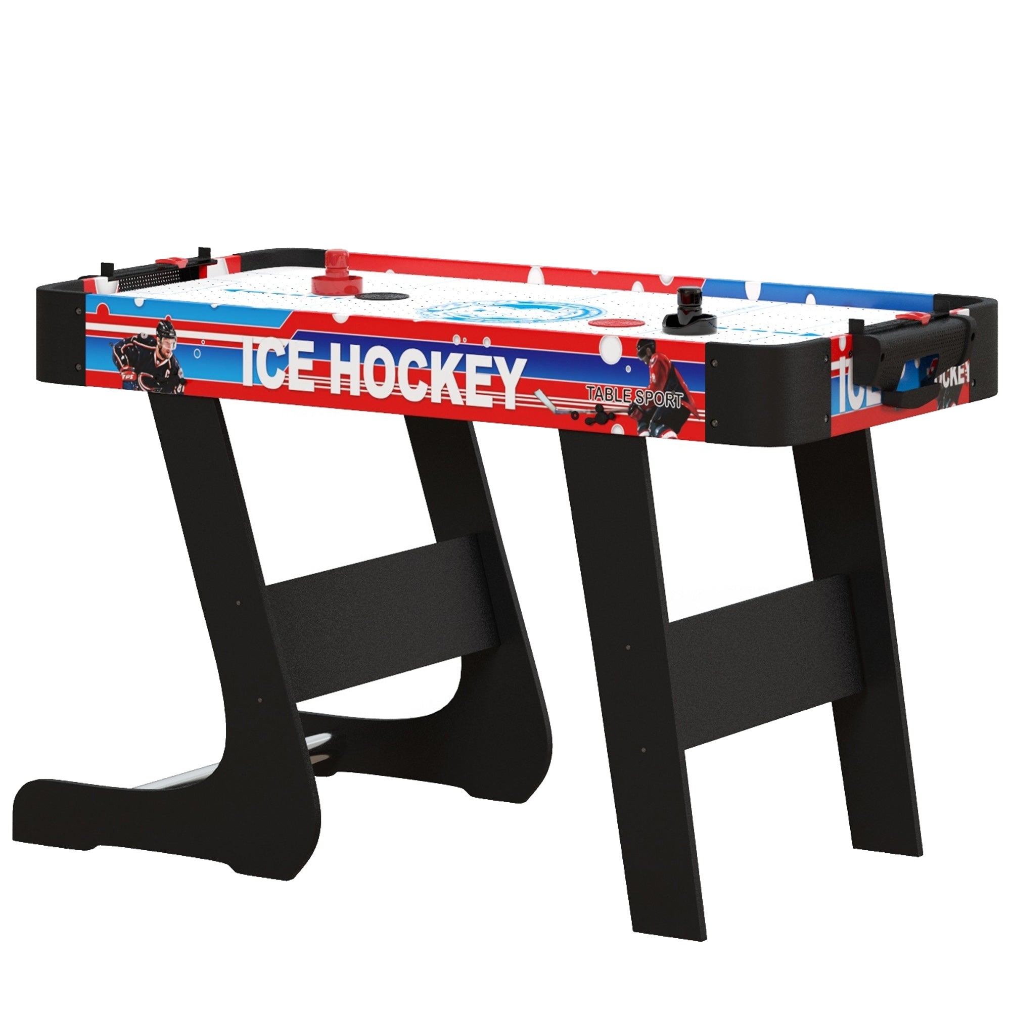 Soozier Folding Air Hockey Table 40" Arcade Table with 2 Pucks, 2 Pushers, Scoreboard for Family Game Room, Living Room, White