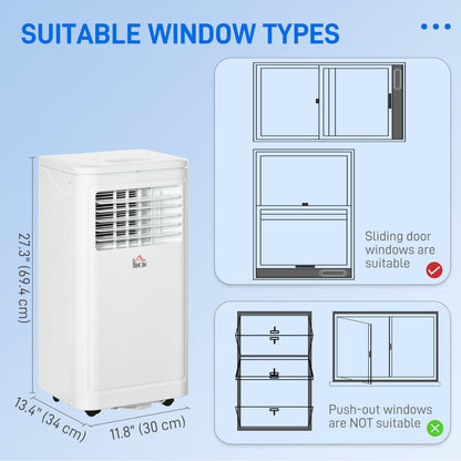 HOMCOM 8000 BTU Portable Air Conditioner with Cooling, Dehumidifier, Remote Control, 24-Hour Timer, Window Mount Kit, Cream