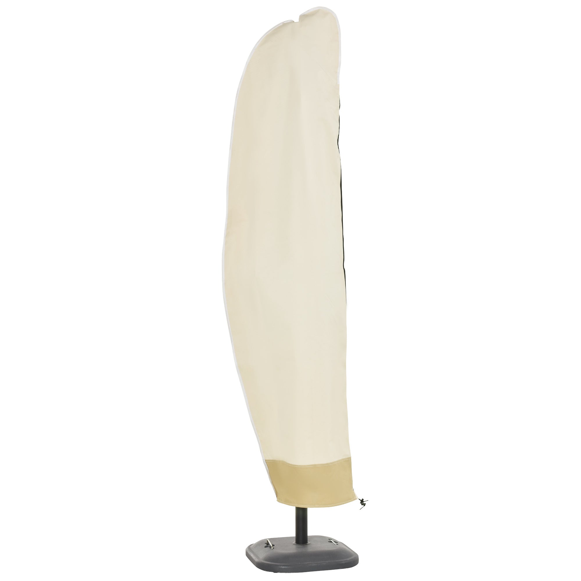 Outsunny 87-Inch Patio Umbrella Cover for for 10ft to 13ft Outdoor Offset Umbrella, Beige and Coffee
