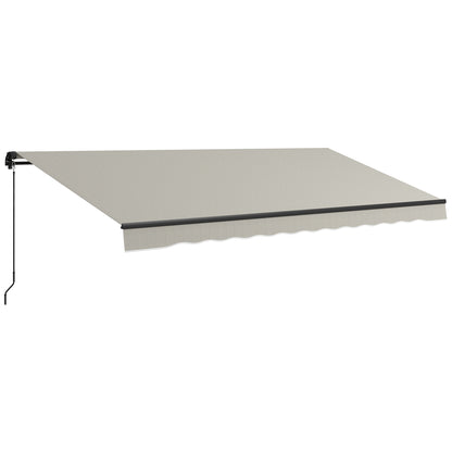 Outsunny 15' x 10' Retractable Awning, 280gsm UV Resistant Sunshade Shelter, for Deck, Balcony, Yard, Light Grey