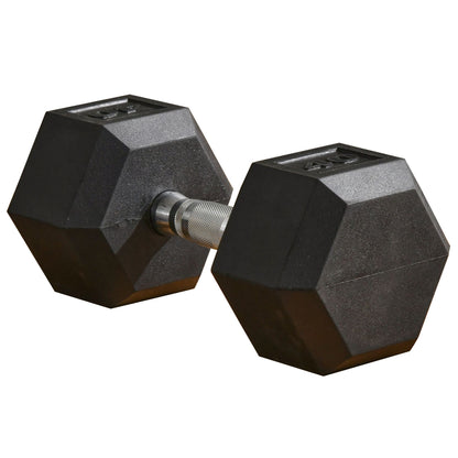 Soozier 40lbs Rubber Dumbbells Weight Dumbbell Hand Weight Barbell for Body Fitness Training for Home Office Gym, Black