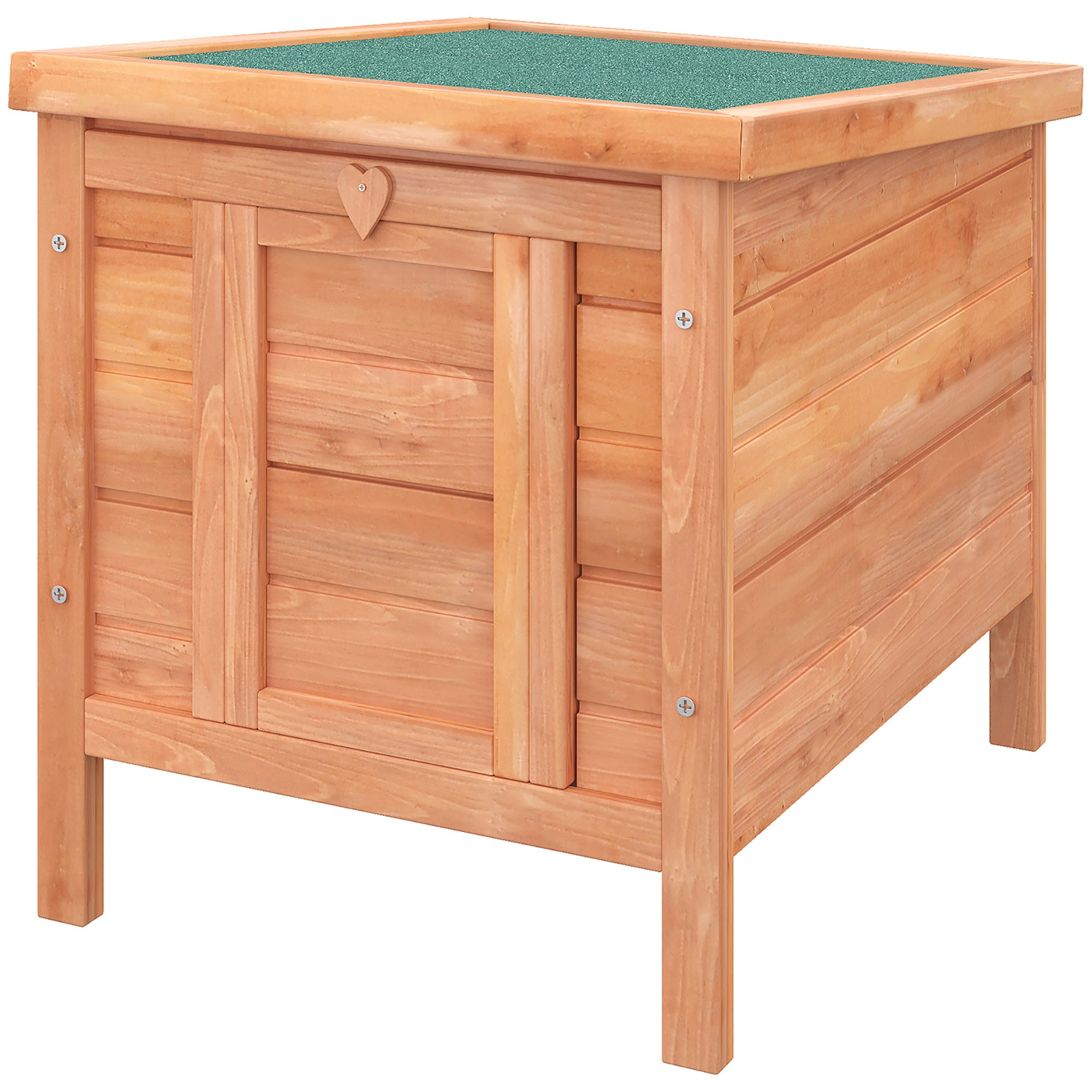 PawHut 20"x16.5"x17" Wooden Rabbit Hutch Small Animal House Bunny Guinea Pig Pet Cage Coop Cat Shelter Orange