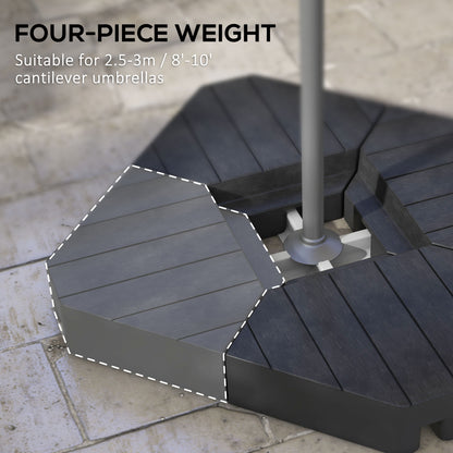 Outsunny Offset Umbrella Base Outdoor Umbrella Weights, 132 lb. Capacity Water or 176 lb. Capacity Sand, Black