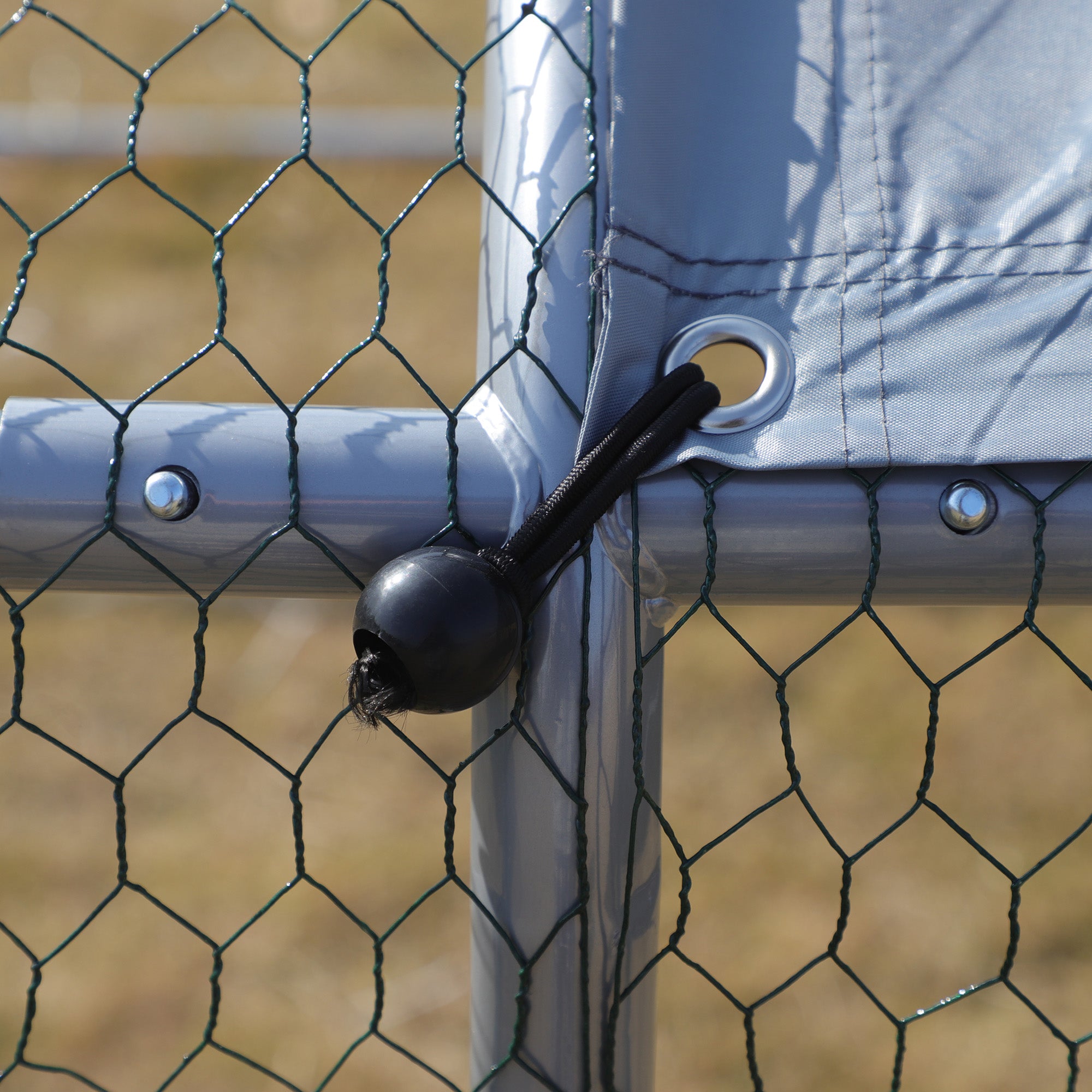 PawHut 9.8' x 26.2' Metal Chicken Coop, Galvanized Walk-in Hen House, Poultry Cage with 1.25" Tube, Waterproof UV-Protection Cover for Rabbits, Ducks