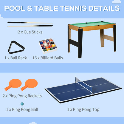 Soozier 43'' 4-in-1 Multi-Gaming Table, Tabletop Billiards Hockey Table Tennis Foosball Game, Easy Set up for Whole Family