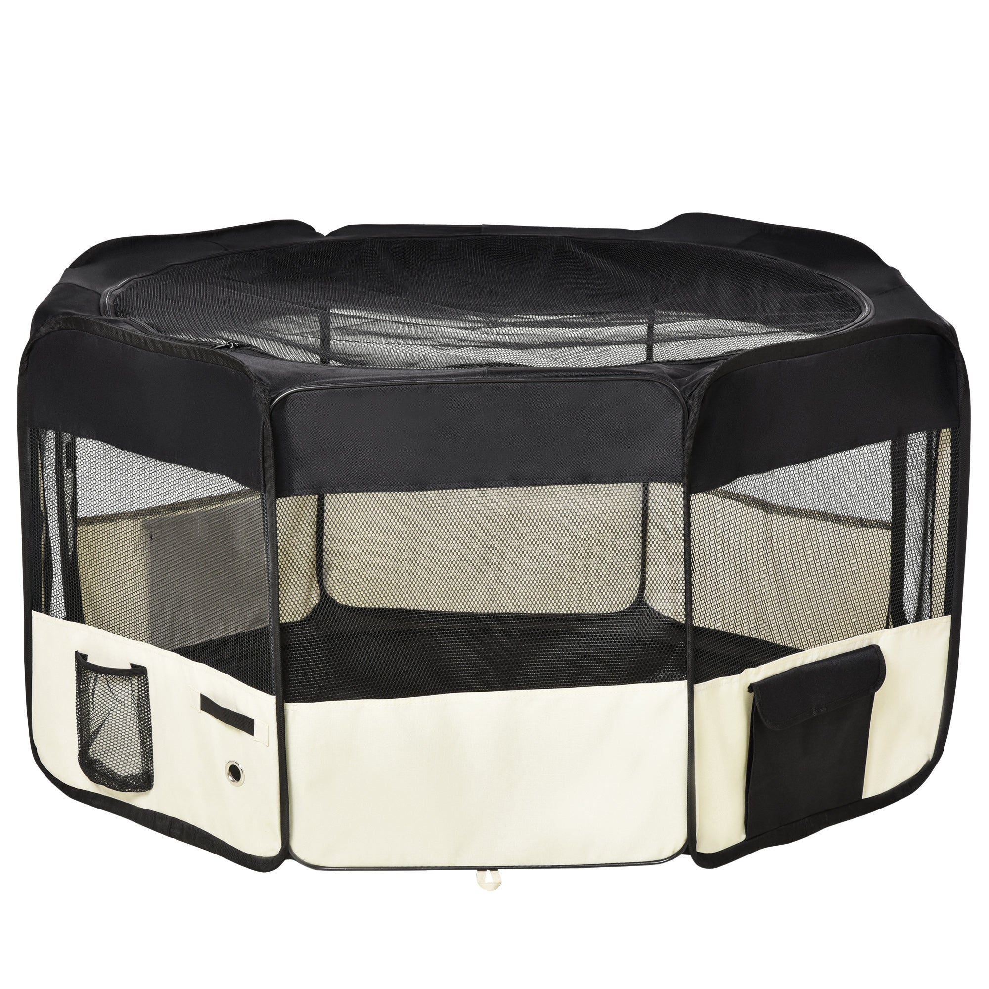 PawHut 49.2-inch Soft Pet Playpen Folding Dog Pen Outdoor with Bag