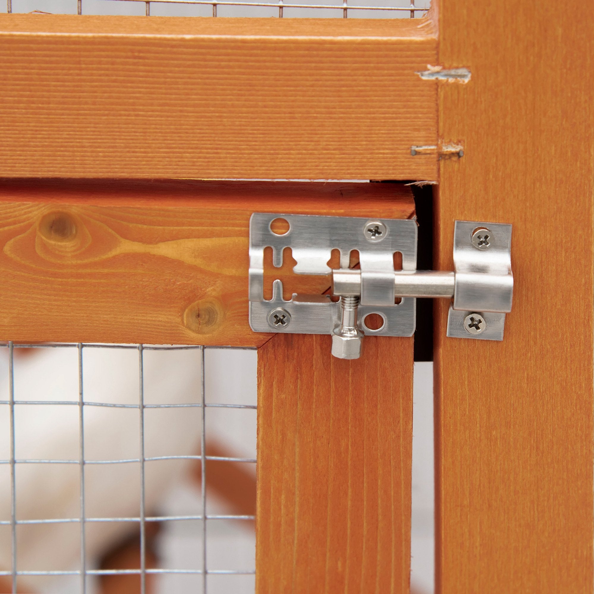 PawHut 65" Outdoor Wooden Birdcage Aviary with Pull Out Tray, Orange