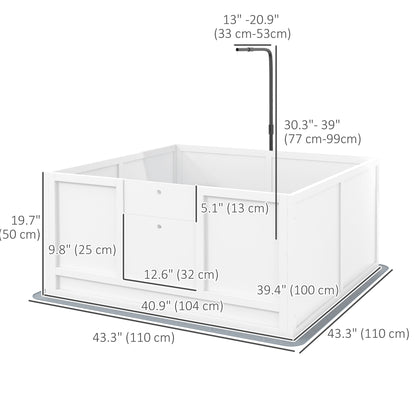 PawHut Whelping Box for Dogs with Retractable Light Stand, Waterproof Pad, Rail, Adjustable Height Door, 41" x 39"