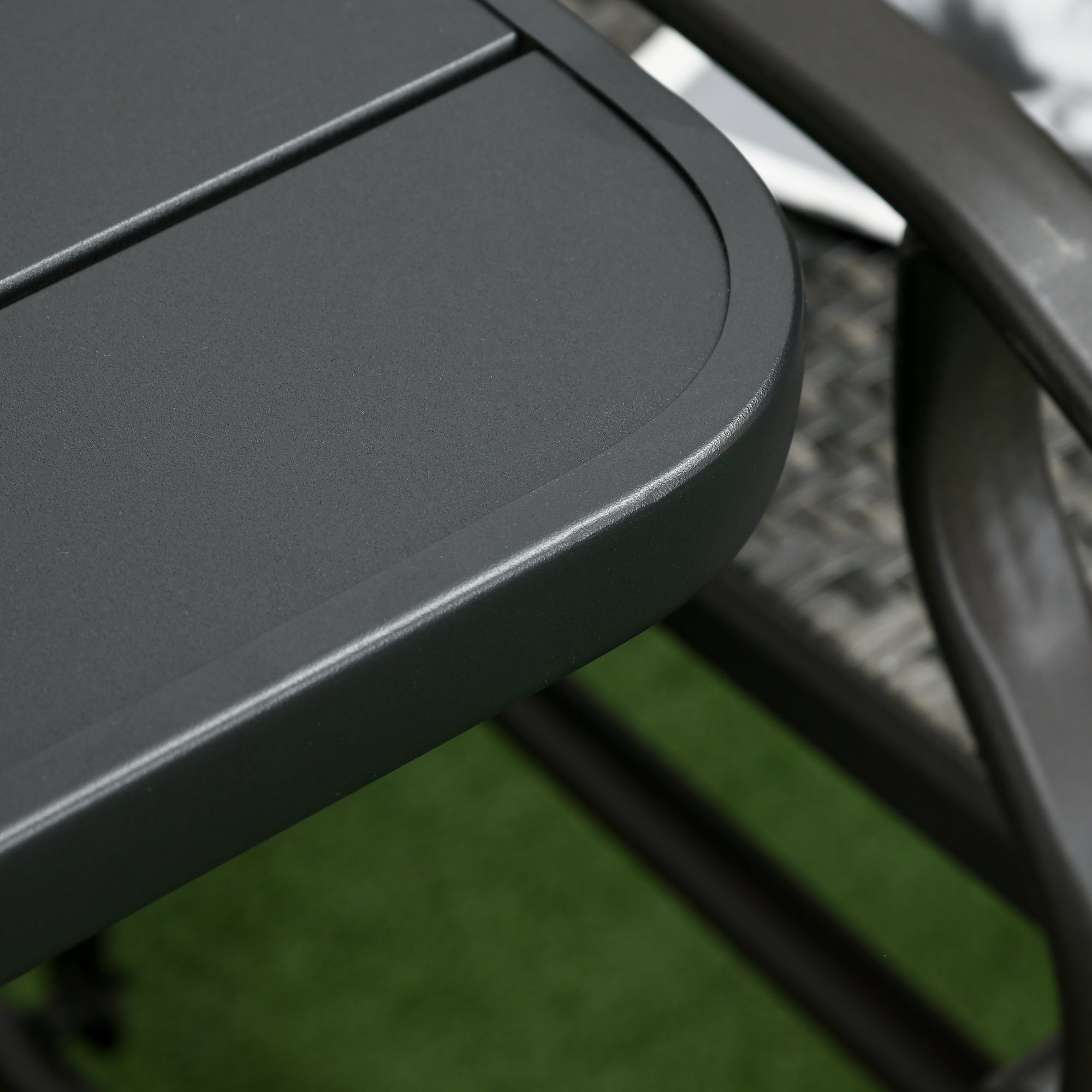 Outsunny 19" Beach Umbrella Table Tray, Portable Square Umbrella Table Top with Umbrella Hole for Swimming Pool, Patio, Deck, Garden, Black