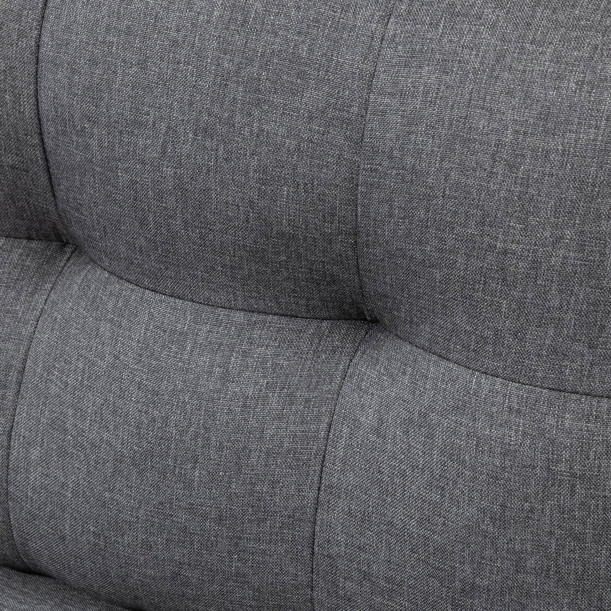 HOMCOM L-shaped Sofa, 3 Seater Couch with Ottoman, Corner Sofa with Thick Padded Cushion and Wood Legs, Dark Grey