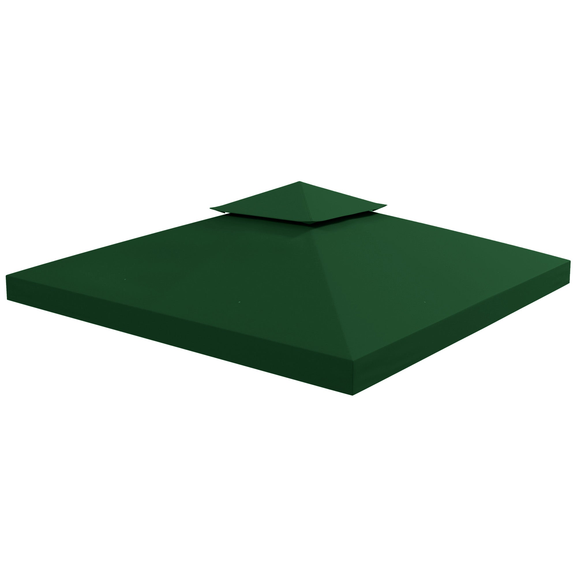 Outsunny 9.8'x9.8' Canopy Replacement 2-Tier Gazebo Canopy Top Cover, Green