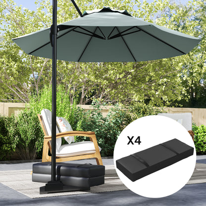 Outsunny 4PCS Patio Umbrella Base Weight Bag, Umbrella Stand Weights with Handles, 55 lbs with Sand Filling, Patio Umbrella Weights for Offset/Cantilever Umbrella Stand Base, Black