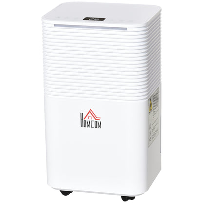 HOMCOM 1500 sq.Ft Portable Quiet Dehumidifier for Home Laundry Room Bedroom Basement, 25pt Electric Moisture Air De-Humidifier with 3 Modes