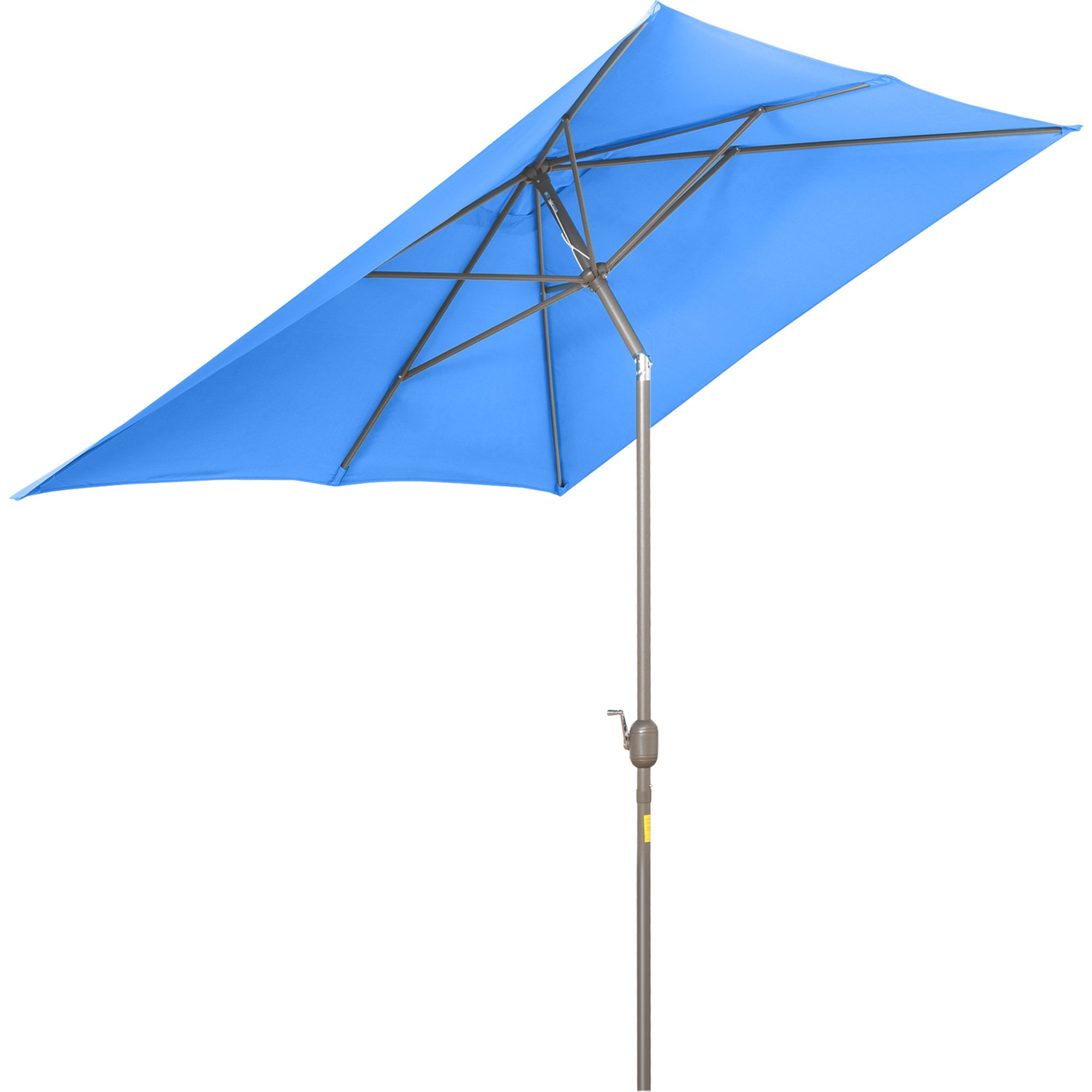 Outsunny 6.5x10ft Patio Umbrella, Rectangle Market Umbrella with Aluminum Frame and Crank Handle, Garden Parasol Outdoor Sunshade Canopy, Blue