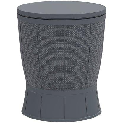 Outsunny 11 Gallon Patio Cooler Side Table, 3-in-1 Outdoor Cool Bar Table with Height Adjustable Top, Drainage Plug, Grey