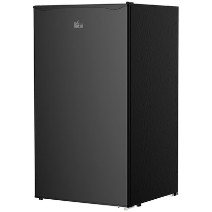HOMCOM Compact Refrigerator, Mini Fridge with Freezer, Adjustable Shelf, Mechanical Thermostat and Reversible Door, Black