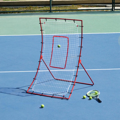 Soozier Pitch Back 5 Angles Adjustable Rebounder Net Goal Pitching and Throwing Practice Partner, Baseball/Soccer/Football/Basketball/Volleyball Daily Training (4 J-type Ground Nails included)
