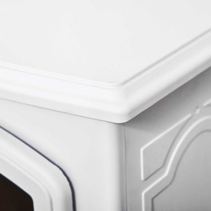 HOMCOM Free Stand Electric Fireplace Stove Heater with Adjustable LED Flame Effect and Front Door, 750W/1500W, White