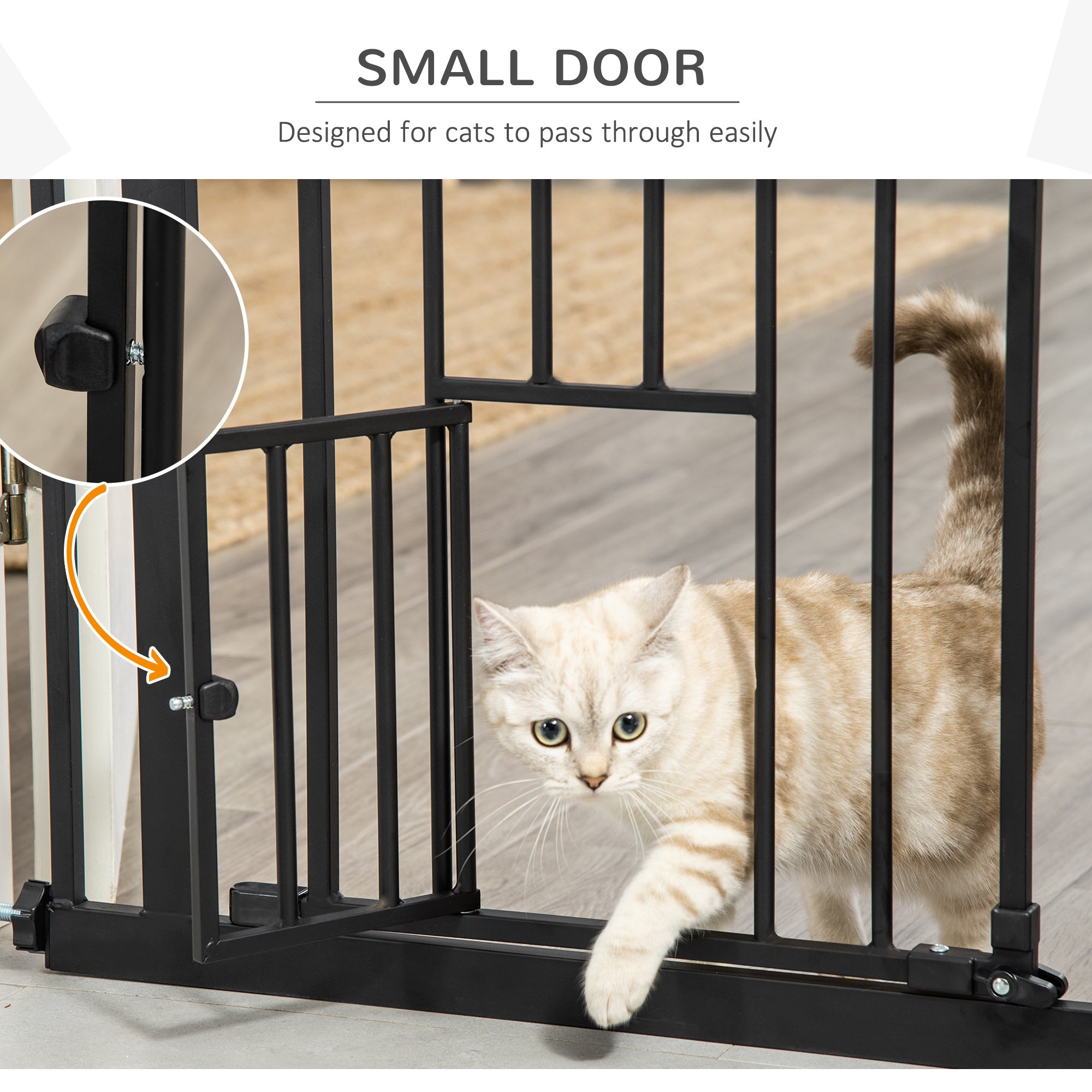 PawHut 41" Easy Open Indoor Dog Gates for Doorways, House, Stair - Black