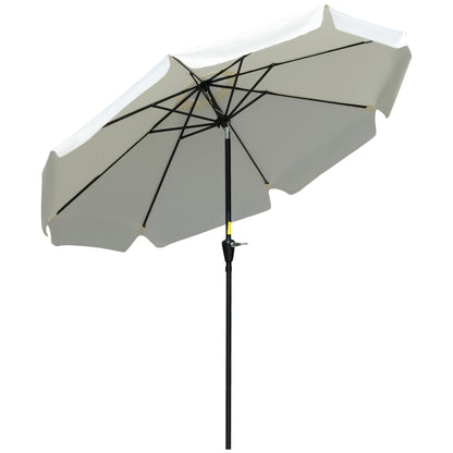 Outsunny 8.5 ft Outdoor Market Table Umbrella, Round Patio Umbrella with Tilt and Crank for Garden, Backyard, Deck, Cream White