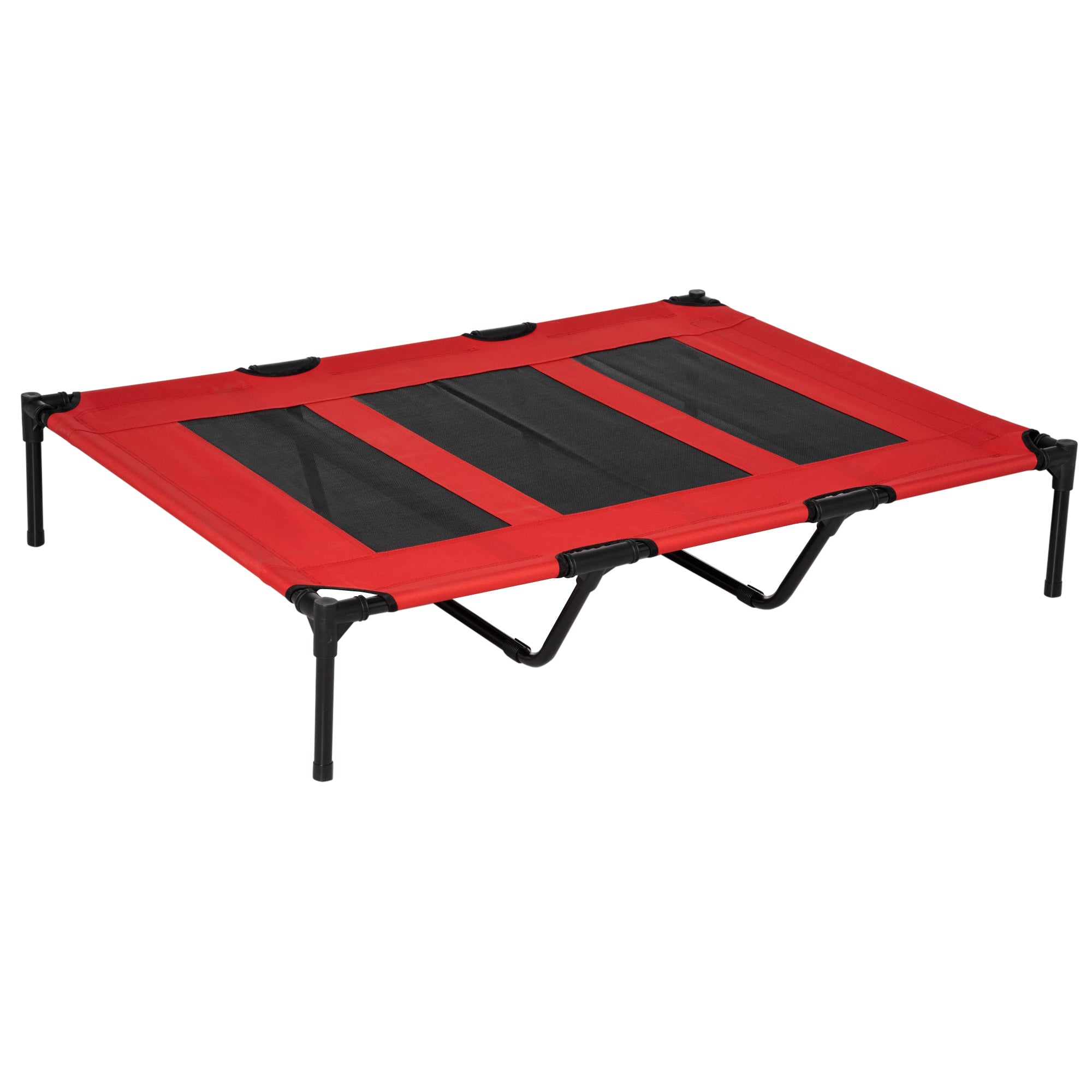 PawHut Elevated Dog Bed, Raised Dog Cot for XL Sized Dogs, Indoor & Outdoor, 48" x 36" x 9", Red