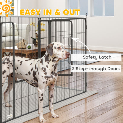 PawHut 24 Panels 39" Height Heavy Duty Dog Playpen for Small Medium Large Dogs, Black