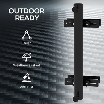 Outsunny Patio Umbrella Holder Stand for Deck Railing, Umbrella Deck Mount Bracket with Adjustable Clamps, Black
