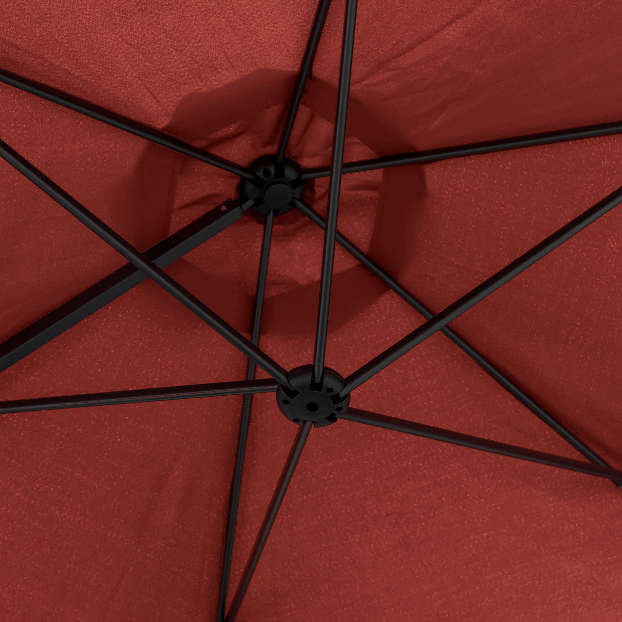 Outsunny 8.5FT Offset Patio Umbrella with 360° Rotation, Outdoor Cantilever Roma Parasol Hanging Sun Shade Canopy Shelter with Cross Base, Wine Red