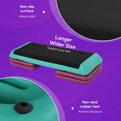 Soozier 3.9"/5.9"/7.9" Aerobic Stepper Exercise with Non-Slip Top for Home, Office, Indoor, Outdoor, Multicolour