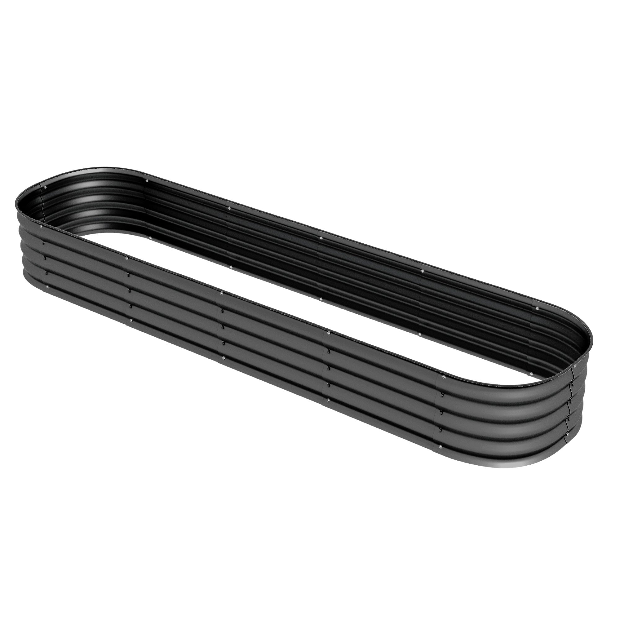 Outsunny 7.9 x 2 x 1ft Galvanized Raised Garden Bed Kit, Metal Planter Box with Safety Edging, Dark Grey