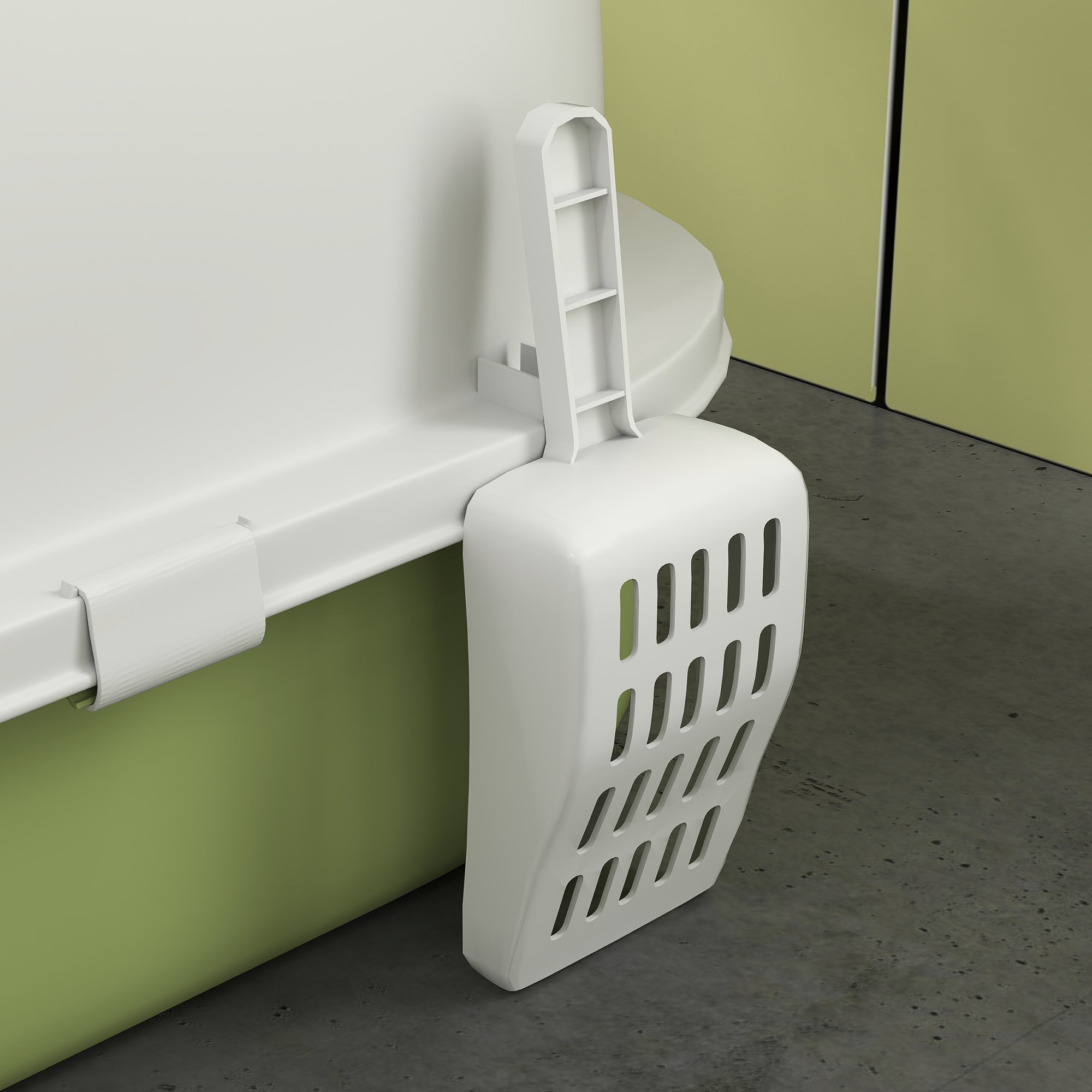 PawHut Cat Litter Box with Lid, Front Door Flap, Scoop, Handle, Easy Clean, for Small and Medium Cats, Green