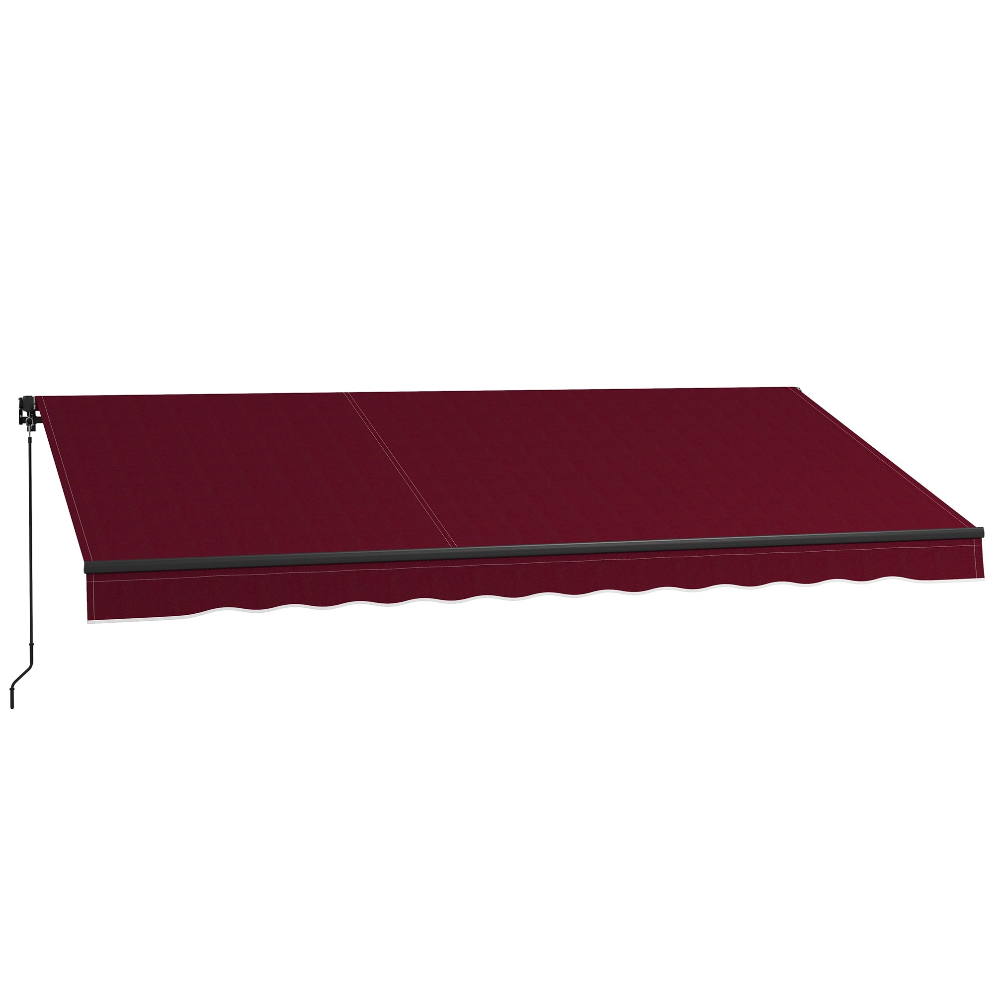 Outsunny 13' x 10' Retractable Awning, 280gsm UV Resistant Sunshade Shelter, for Deck, Balcony, Yard, Wine Red