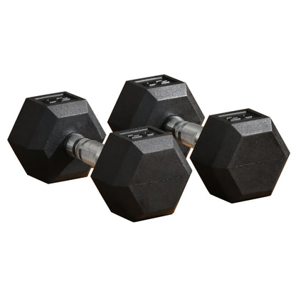 Soozier Rubber Dumbbells Weight Set, Total 40lbs(20lbs Each) Dumbbell Hand Weight for Body Fitness Training for Home Office Gym, Black