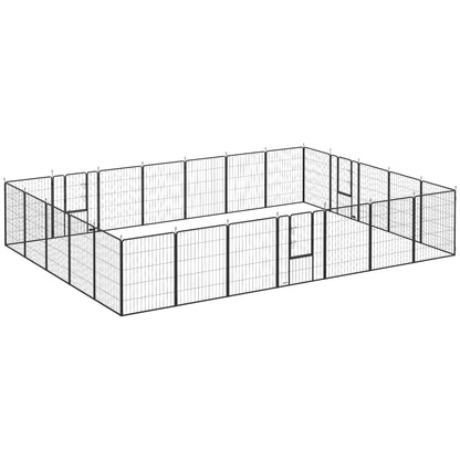 PawHut 24 Panels 39" Height Heavy Duty Dog Playpen for Small Medium Large Dogs, Black