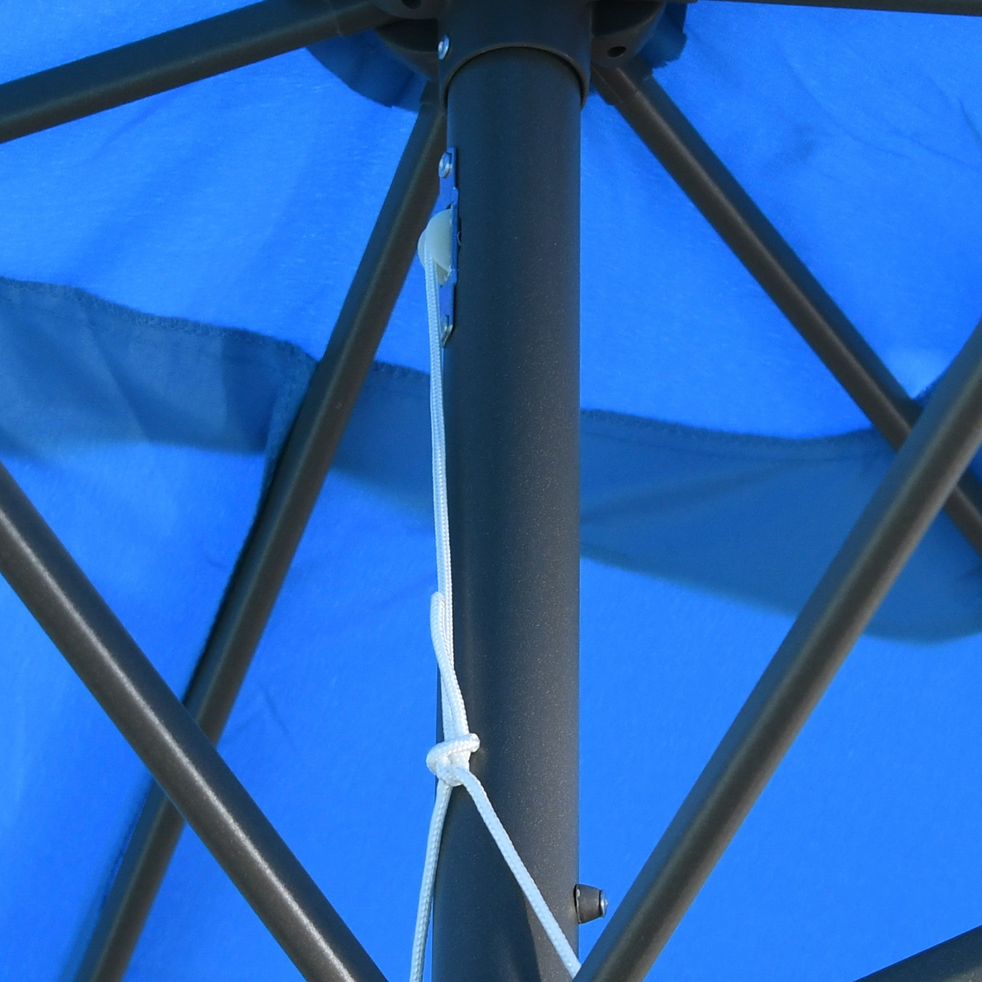 Outsunny 6.5x10ft Patio Umbrella, Rectangle Market Umbrella with Aluminum Frame and Crank Handle, Garden Parasol Outdoor Sunshade Canopy, Blue